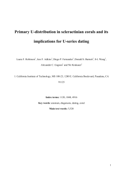 Primary U-distribution in scleractinian corals and its