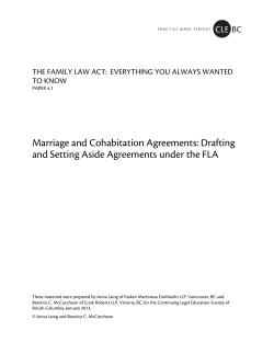 Marriage and Cohabitation Agreements: Drafting and Setting Aside