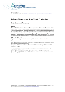 Effects of Oscar Awards on Movie Production - Economics E