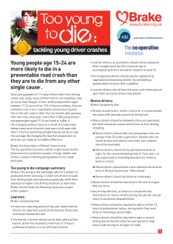 Brake`s Too young to die - Brake the road safety charity