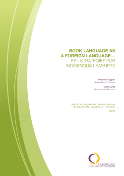 Book Language as a Foreign Language&mdash;ESL Strategies for