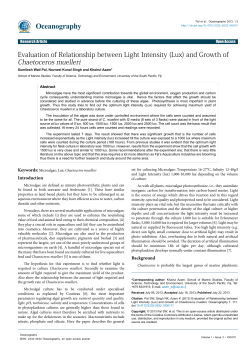 Evaluation of Relationship between Light Intensity (Lux) and Growth
