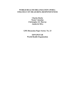 (WHO): Strategy on Measuring Responsiveness