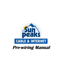 Pre-wiring Manual