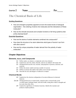 The Chemical Basis of Life - OnCourse Systems For Education