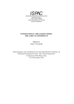 International Organized Crime: The African Experience. - A-CAPP