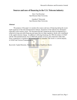 Sources and uses of financing in the US Telecom industry