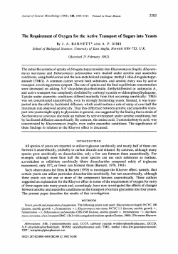 The Requirement of Oxygen for the Active Transport