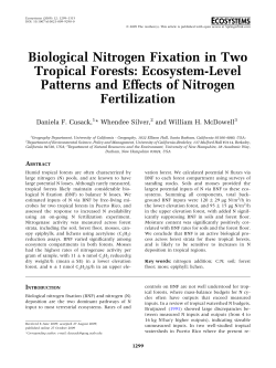 Biological Nitrogen Fixation in Two Tropical Forests: Ecosystem