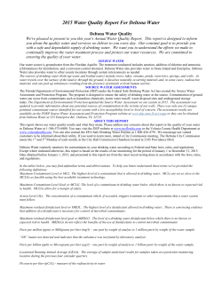 Consumer Confidence Report 2015