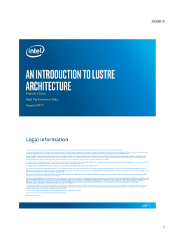 01 Introduction to Lustre Architecture