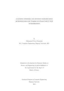ANALYZING STEMMING AND SENTENCE SIMPLIFICATION