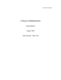 A Study of Statelessness, United Nations, August 1949