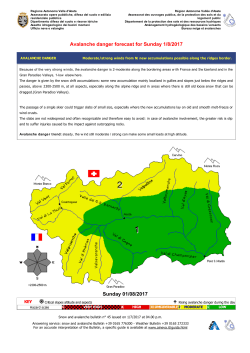 Avalanche danger forecast for Sunday 1/8/2017 Sunday 01/08/2017