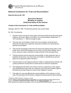 National Commission for Truth and Reconciliation1 Executive