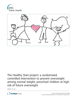 The Healthy Start project: a randomized, controlled intervention to