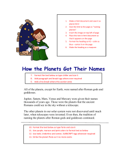 How the Planets Got Their Names