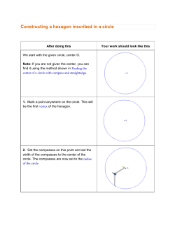 Constructing a hexagon inscribed in a circle