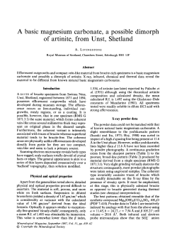A basic magnesium carbonate, a possible dimorph of artinite, from