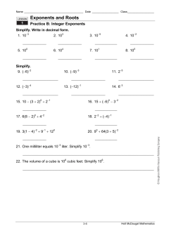 Exponents and Roots