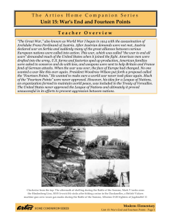 Unit 15: War`s End and Fourteen Points