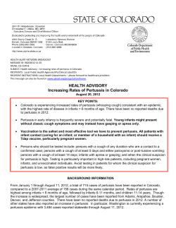 Health Advisory Letter - Pertussis