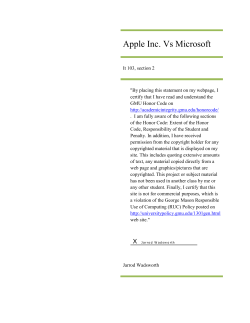 Apple Inc. Vs Microsoft - George Mason University