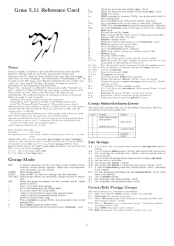 Gnus 5.11 Reference Card