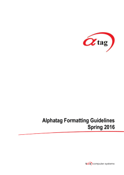 Alphatag Formatting Guidelines Spring16