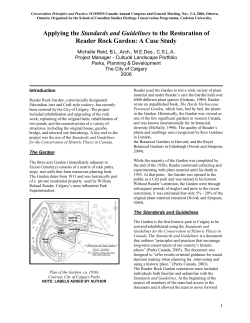 Applying the Standards and Guidelines to the Restoration of Reader