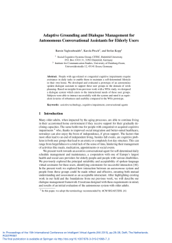 Adaptive Grounding and Dialogue Management for Autonomous