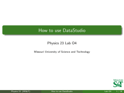 How to use DataStudio