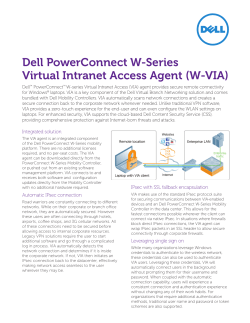 Dell PowerConnect W-Series Virtual Intranet Access Agent (W-VIA)