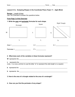 Lesson 8-1a: Analyzing Shapes in the Coordinate Plane (Topic 11