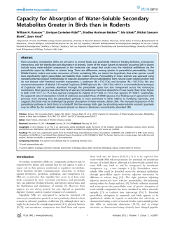 Capacity for Absorption of Water-Soluble Secondary Metabolites