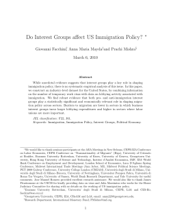 Do Interest Groups affect US Immigration Policy?