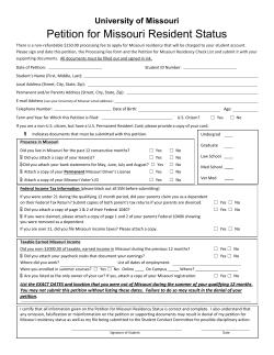 Petition for Missouri Resident Status