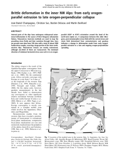 Brittle deformation in the inner NW Alps: from early
