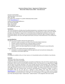 Political Science 3201G - Western University Political Science