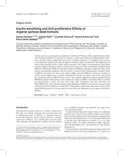 Insulin-sensitizing and Anti-proliferative Effects of Argania spinosa