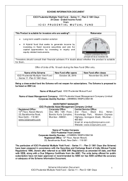 ICICI Prudential Multiple Yield Fund – Series 11 – Plan D 1361 Days