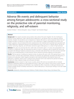 Adverse life events and delinquent behavior among Kenyan
