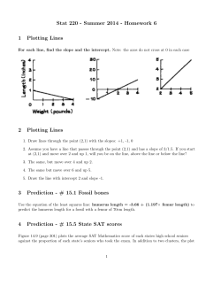 Stat 220 - Summer 2014 - Homework 6 1 Plotting Lines 2 Plotting