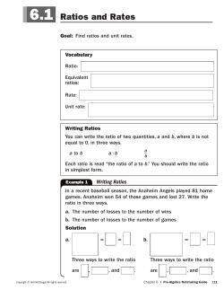 Ratios and Rates