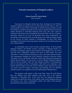 Toward a taxonomy of liturgical codices