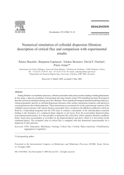 Numerical simulation of colloidal dispersion filtration