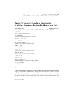 Recent Advances in Structural Econometric Modeling: Dynamics