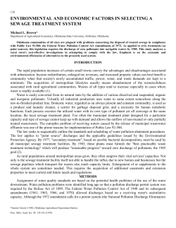 Environmental and Economic Factors in Selecting a Sewage