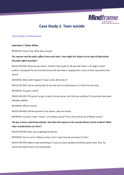 Case Study 1: Teen suicide