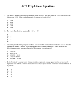 Linear Equations - Milan C